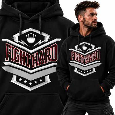 BLUZA Z KAPTUREM SPORTY WALKI FIGHT HARD